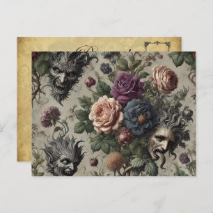 The Birthday Party – Gothic Victorian Floral  Holiday Postcard