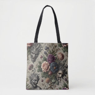 The Birthday Party – Gothic Victorian Floral Tote Bag