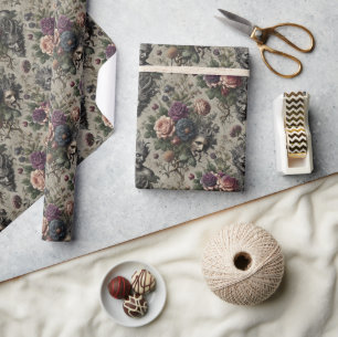 The Birthday Party – Gothic Victorian Floral  Wrapping Paper
