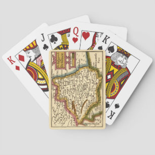 The Bishopprick of Durham County England Old Map Playing Cards