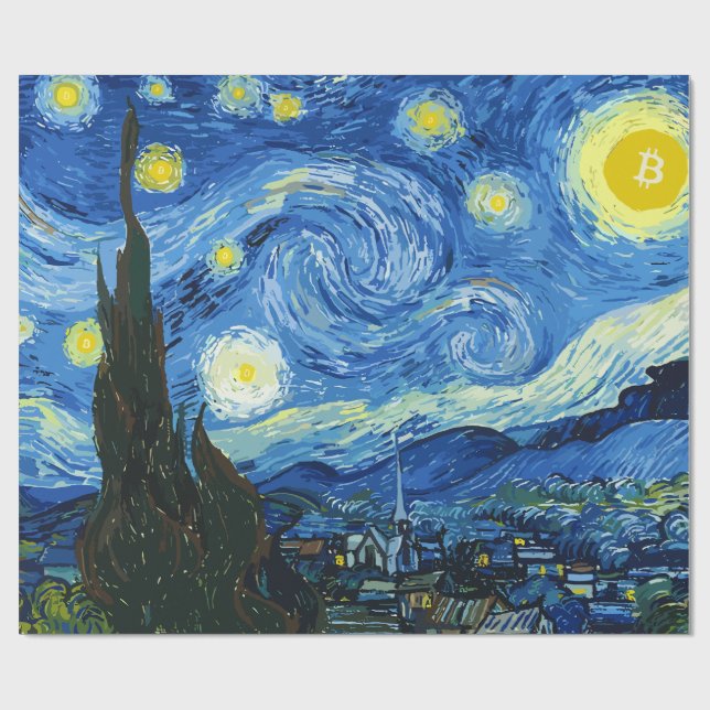 The Bitcoiny Night Wrapping Paper (Flat)