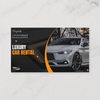 THE BLACK AND ORANGE ELEGANT CAR RENTAL BUSINESS  CARD