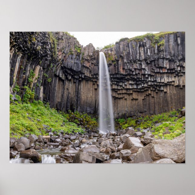 The black basalt Svartifoss waterfall Iceland Poster (Front)