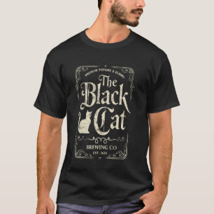 The Black Cat Brewing Co Salem Halloween Cat Lover T-Shirt