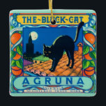 The Black Cat Ceramic Tile Ornament<br><div class="desc">A vintage citrus fruit label - Agruna Valencia - repurposed on an ornament.</div>