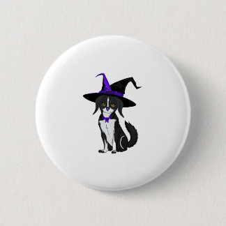 The Black Cat In Halloween Party. Sticker  6 Cm Round Badge