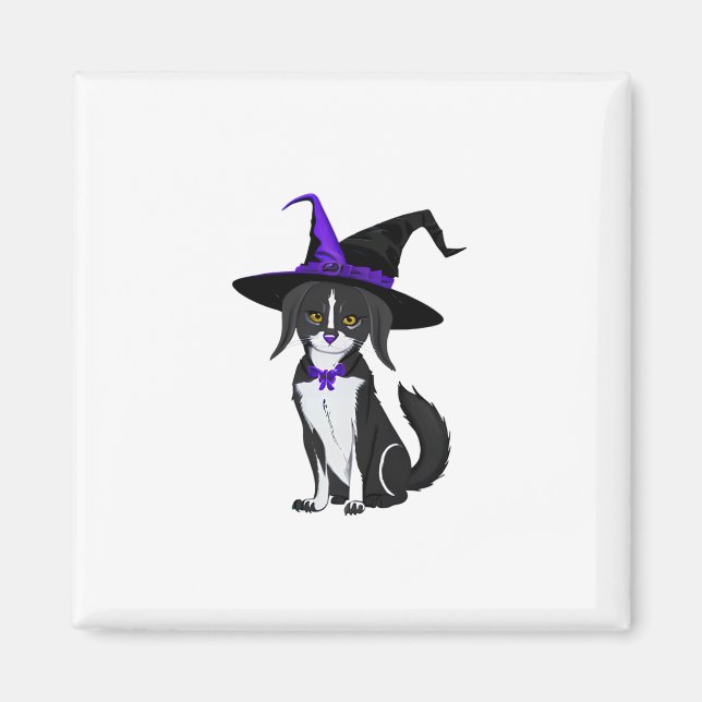 The Black Cat In Halloween Party. Sticker  Magnet (Front)