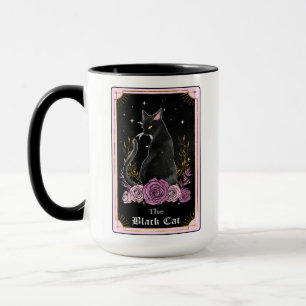 The Black Cat Tarot Card Pink Witchy Celestial Mug