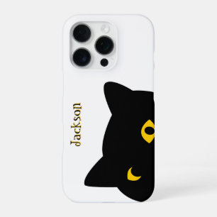 The Black cat watching you with Golden eyes custom iPhone 16 Pro Case