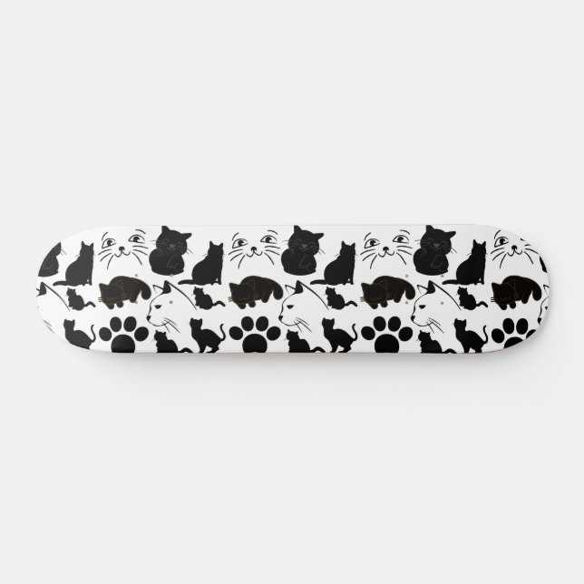 THE BLACK CATS PATTERNS Cute Skateboard (Horz)