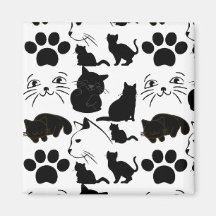 THE BLACK CATS PATTERNS WRAPPING PAPER THROW PILLO MAGNET