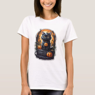 The Black Cat's Spooky Halloween Charm! T-Shirt