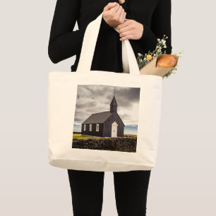The Black Church Of Budir, Iceland Large Tote Bag