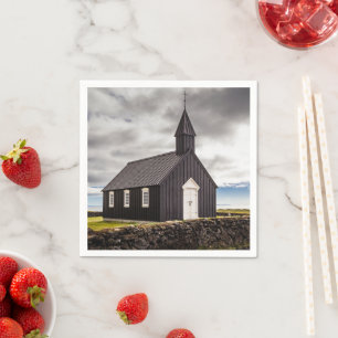 The Black Church Of Budir, Iceland Napkin
