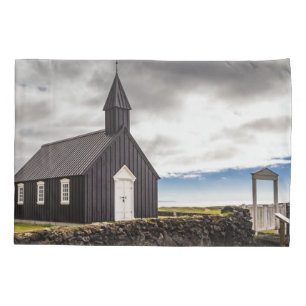 The Black Church Of Budir, Iceland Pillowcase