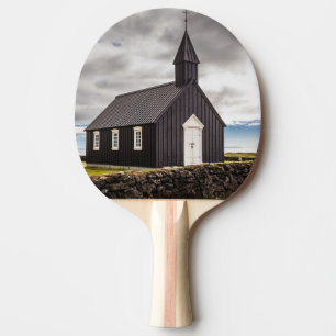 The Black Church Of Budir, Iceland Ping Pong Paddle