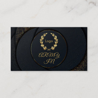 The black circle golden dots business card