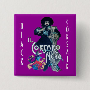 THE BLACK CORSAIR 15 CM SQUARE BADGE