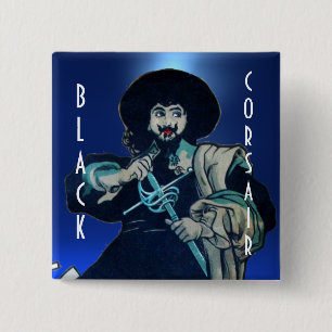 THE BLACK CORSAIR gem dark blue 15 Cm Square Badge