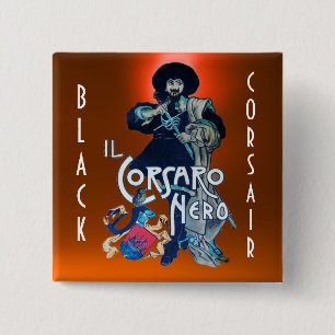 THE BLACK CORSAIR gem orange 15 Cm Square Badge