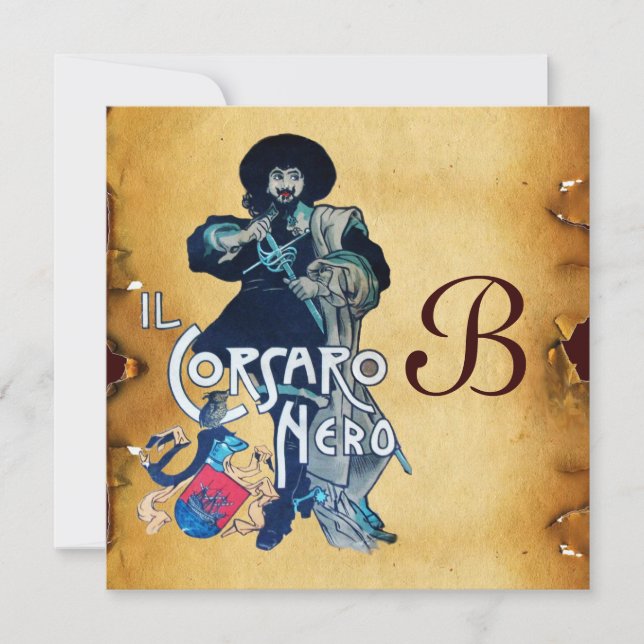 THE BLACK CORSAIR MONOGRAM parchment Announcement (Front)