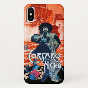 THE BLACK CORSAIR /Pirate Ship Battle In Red iPhone X Case