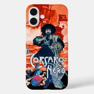 THE BLACK CORSAIR /Pirate Ship Battle In Red iPhone 16 Plus Case