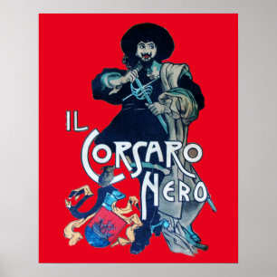 THE BLACK CORSAIR  Red Poster
