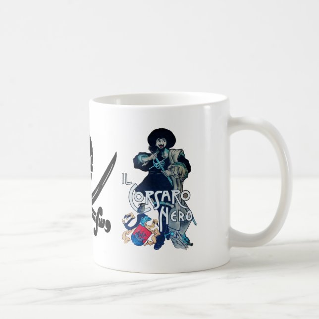 THE BLACK CORSAIR  SKULL CROSSED SWORDS COFFEE MUG (Right)