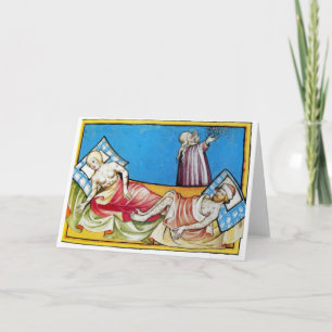 The Black Death from the Toggenburg Bible 1411 Card