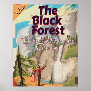 The Black Forest vintage Travel Poster. Poster