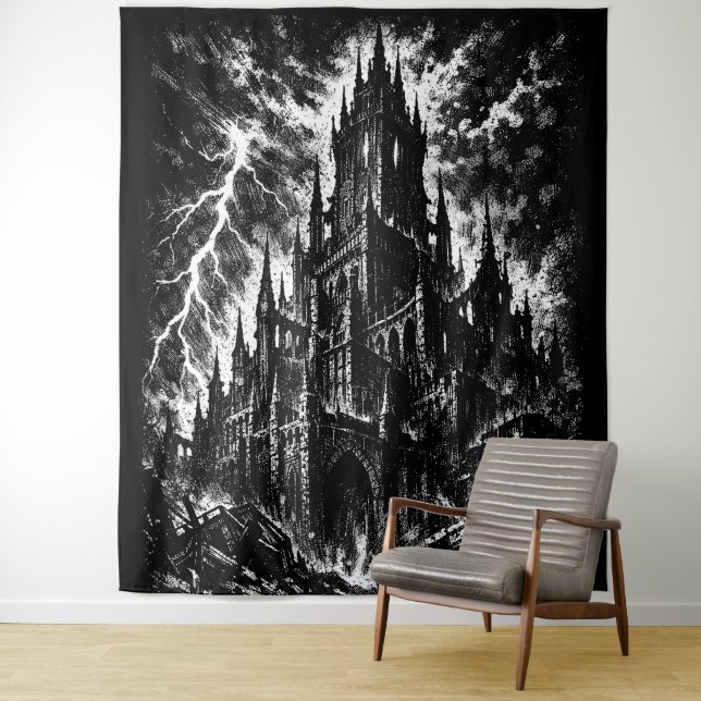 The Black Fortress by BurnsInHell Tapestry (In Situ)