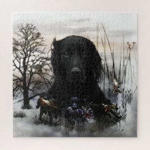 The Black Golden Retrievers Jigsaw Puzzle