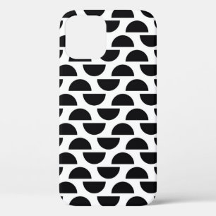 The black halves of the circle create a simple pat iPhone 12 case