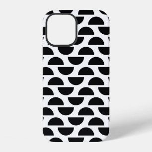 The black halves of the circle create a simple pat iPhone 12 case