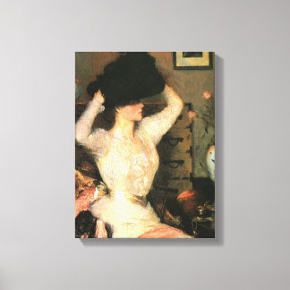 The Black Hat by Frank Weston Benson Fine Arts Canvas Print