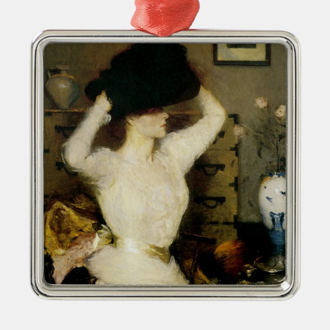 The Black Hat Metal Ornament (Front)