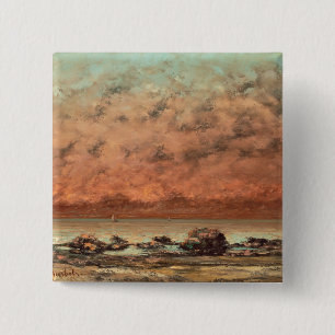 The Black Rocks at Trouville, 1865- 66 15 Cm Square Badge