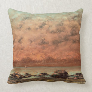 The Black Rocks at Trouville, 1865- 66 Cushion