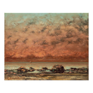 The Black Rocks at Trouville, 1865- 66 Poster