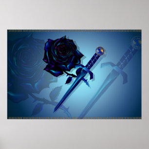 The Black Rose and Dagger Print