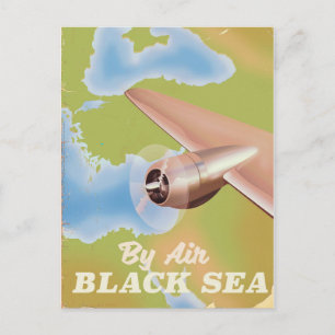 The black sea travel poster print. postcard