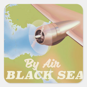 The black sea travel poster square sticker
