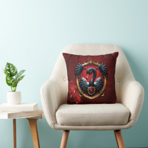 The Black Swan a symbol of elegance and power. Cushion