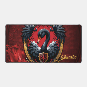 The Black Swan a symbol of elegance and power. Desk Mat