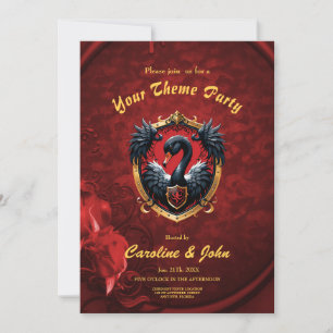 The Black Swan a symbol of elegance and power. Invitation
