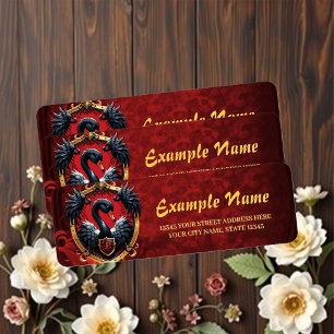 The Black Swan  a symbol of elegance and power.  Return Address Label