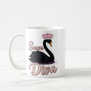 The black swan, queen of the water. coffee mug