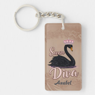 The black swan, queen of the water. key ring