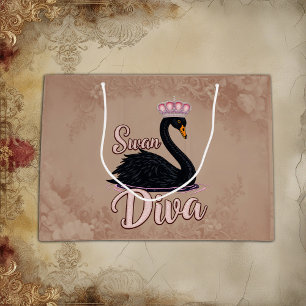 The black swan, queen of the water.  large gift bag